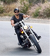 Jesse Metcalfe riding his Harley